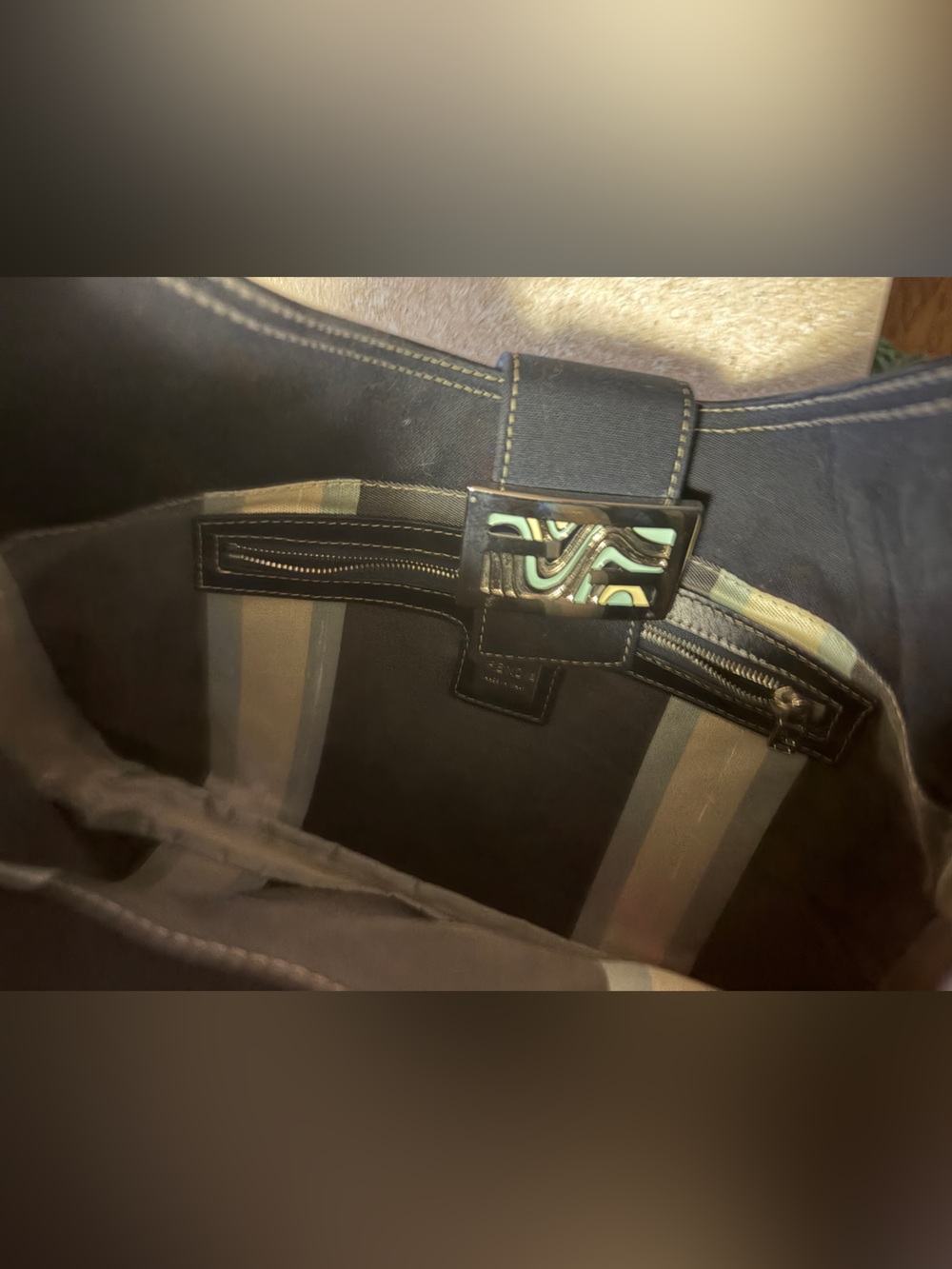 Fendi Denim Mama Baguette vintage handbag. Authentic!! - Picture 5 of 17